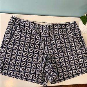 J. Crew Navy and White Patterned Women Shorts